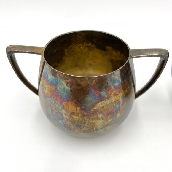 Empire Crafts Quadruple Plate Sugar Bowls Vintage Patina. - Picture 4 of 10